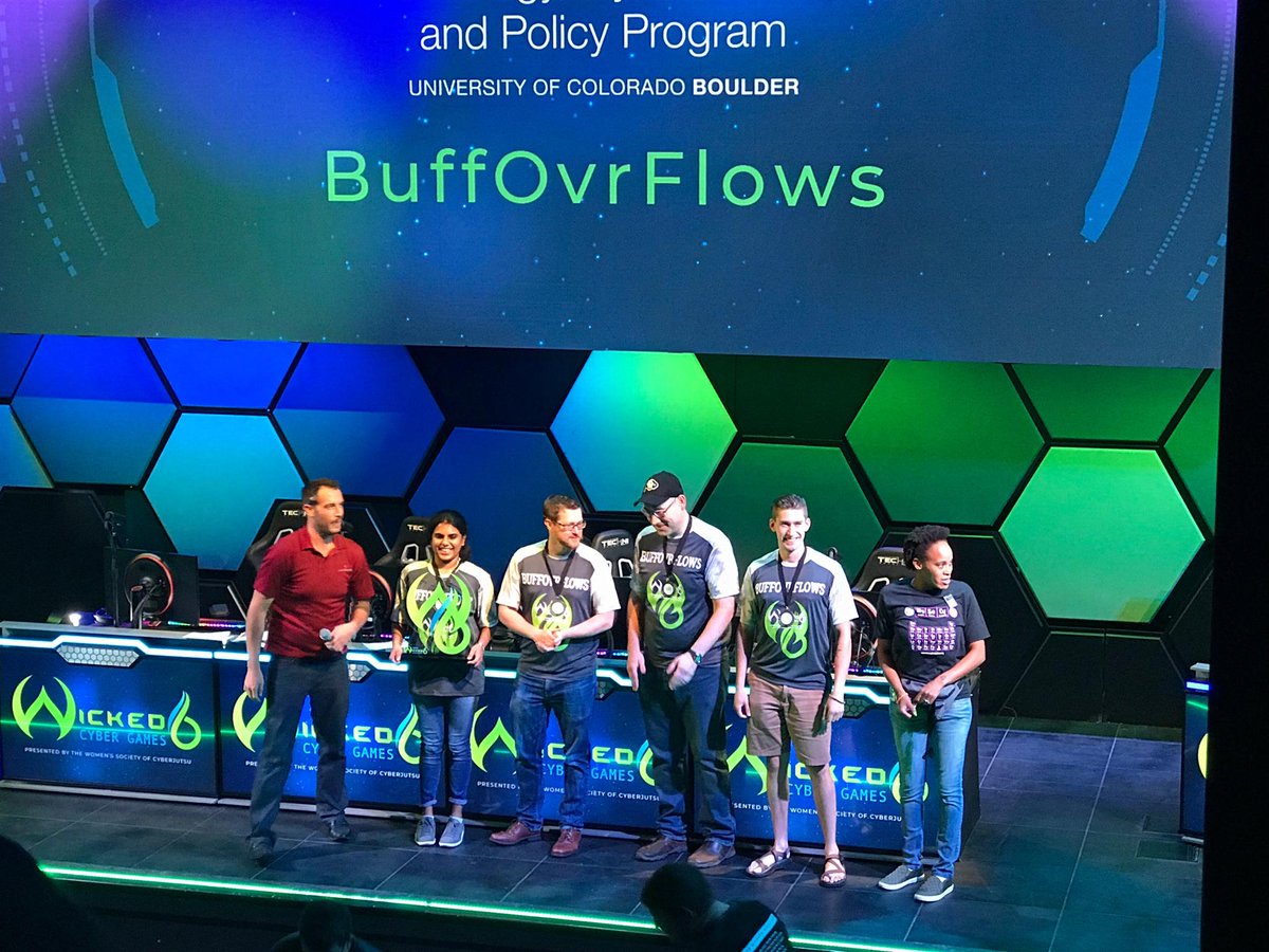 Congratulations to all the competitors at <a href="/Wicked6Games/">Wicked6Games</a>
 last night in #Vegas! Team BuffOvrFlows from <a href="/CUBoulder/">CU Boulder 🦬</a>  won first place 🏆 <a href="/WomenCyberjutsu/">Women's Cyberjutsu</a> #cybersecurity