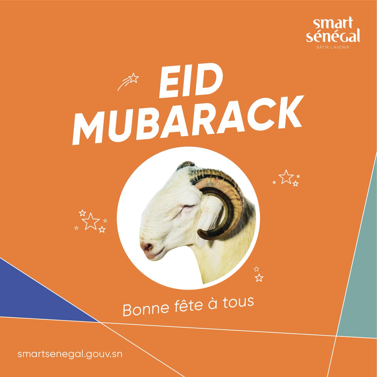 SmartSenegal's tweet photo. Toutes les équipes Smart Sénégal vous souhaitent une bonne fête de Tabaski. Déwénety #SmartCitizens !

#SmartSenegal #SenegalNumerique #egouvsenegal #Adie #Afrique #Senegal #Kebetu #Teranga #igers #FBSD2019 https://t.co/KdZlZgbUs0