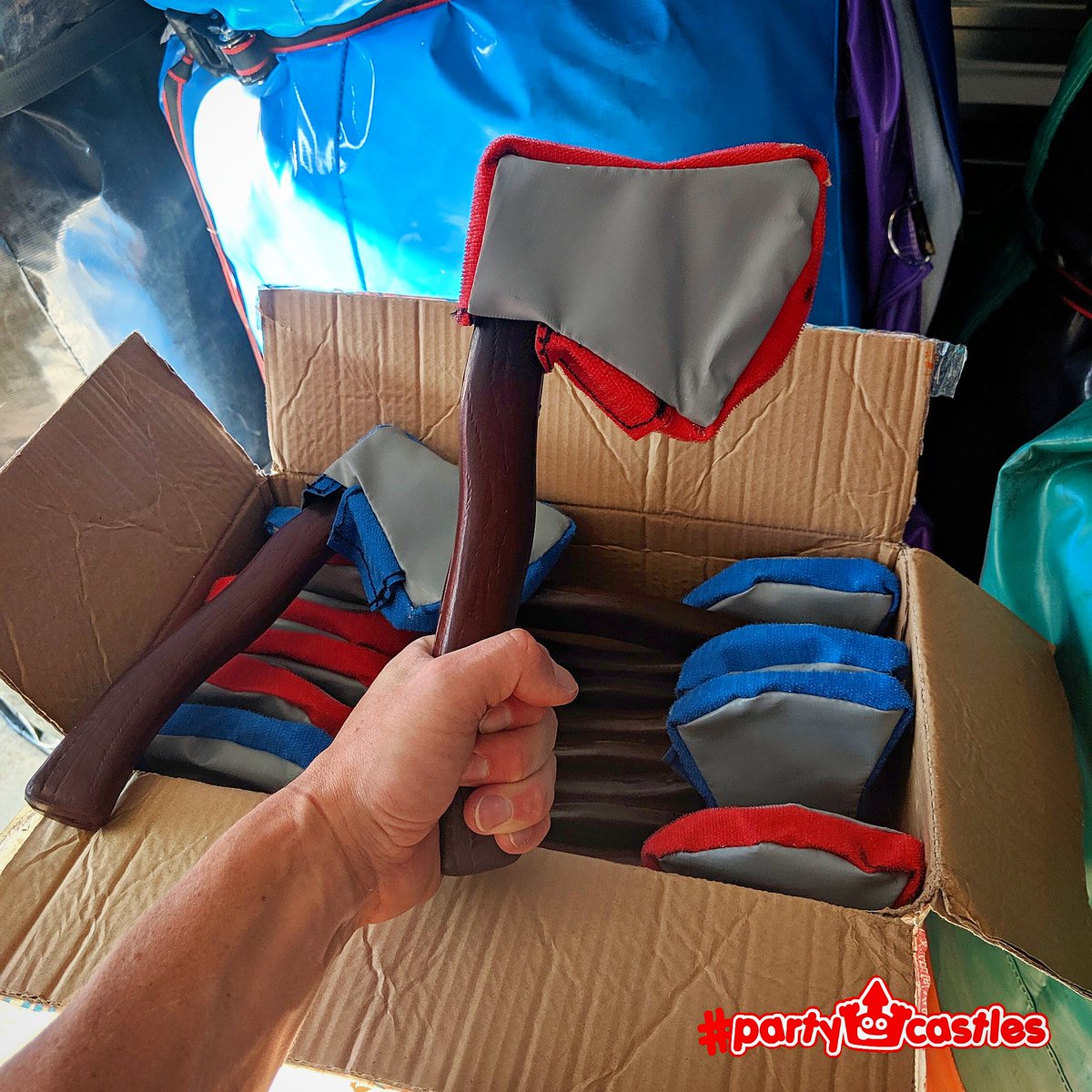 PartyCastlesCA's tweet photo. Oh man...this is gonna be fun #newarrivals #axethrowing https://t.co/e2V8of4Yic