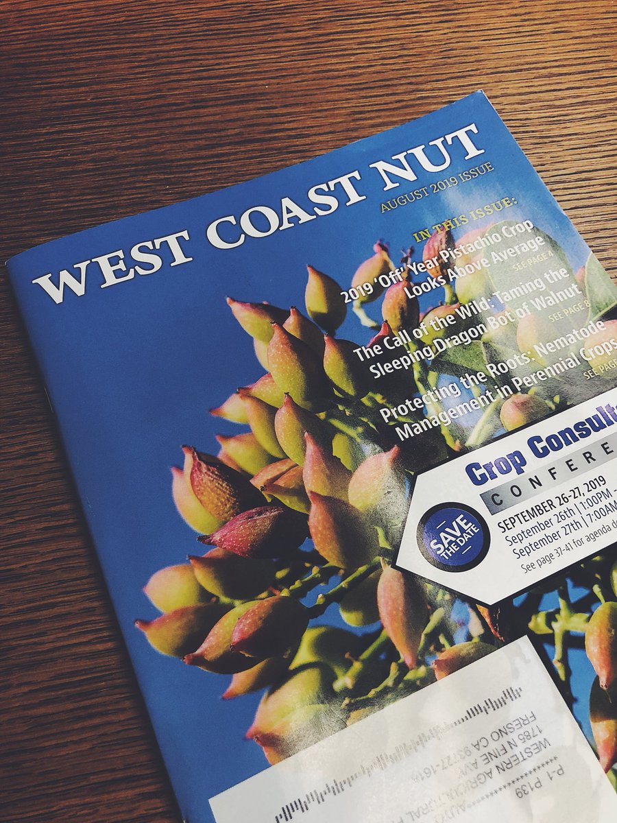 WesternTreeNut's tweet photo. Double feature of WAPA in this month’s #WestCoastNut! Find a recap of #WAPAmtg19 on pg.34 &amp; an article by our own Chris McGlothlin on pg.62 on our work with @FSJordanCollege on developing a #CAtreenut processing course! Read it here-> https://t.co/Bs4ThH1r3e @jcs_marketing https://t.co/n0yO3tR8a3