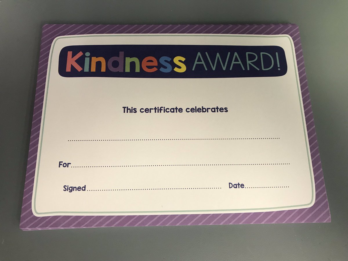 Kindness Corner: Students will be able to recognize their classmates by completing an award for them after an act of kindness! At the end of the week we will celebrate as a class 🎉