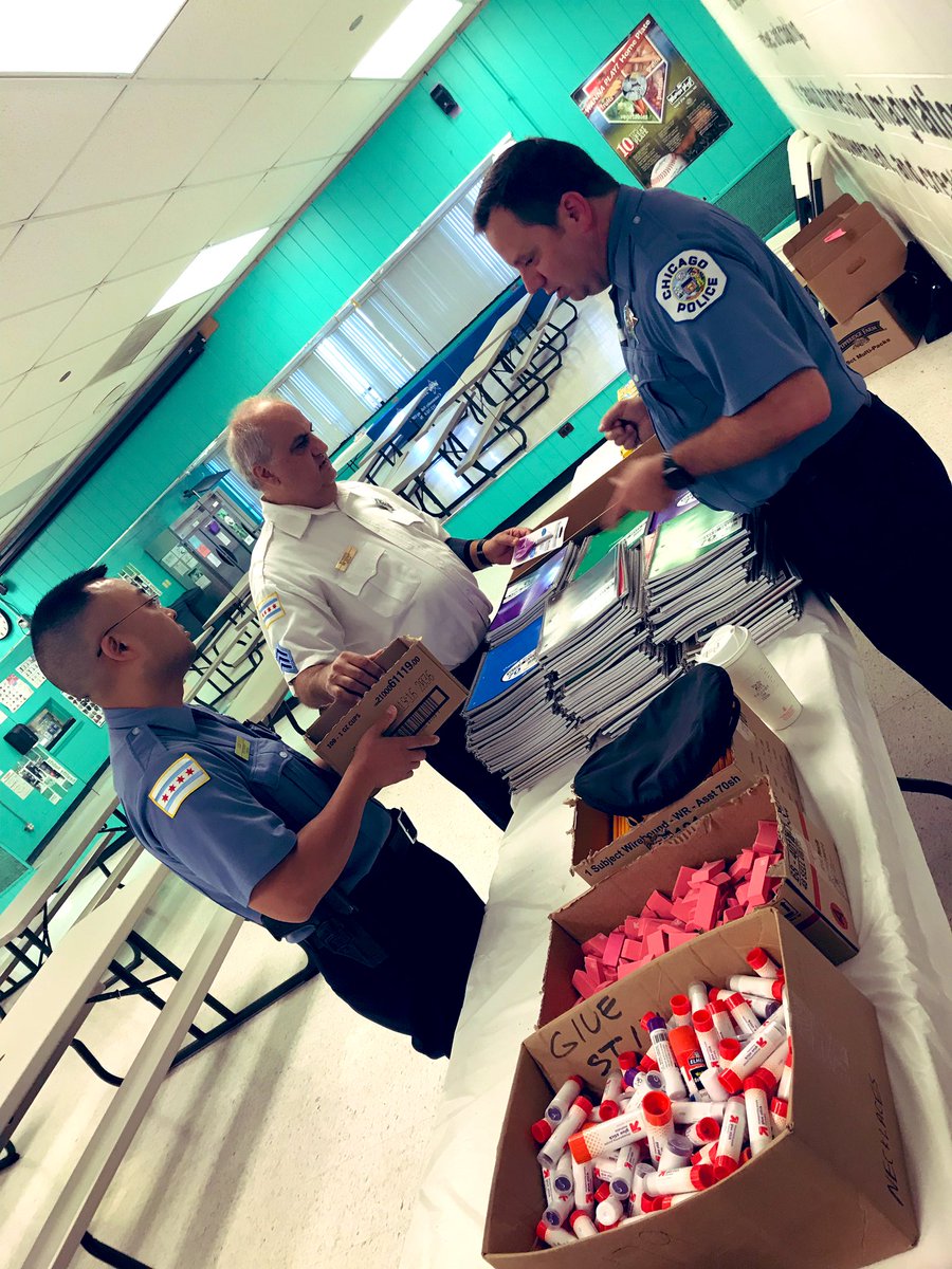 ChicagoCAPS20's tweet photo. The last day of Career Weeks with our partners at Boys &amp; Girls Club @BGCChi is starting up, preppping of lunch and stacking up school supplies to cap off the experience: a great wrap up for a great couple of weeks-

Thank you for the opportunity!
@Chicago_Police @cbschicago https://t.co/kxOfiJ7zCC