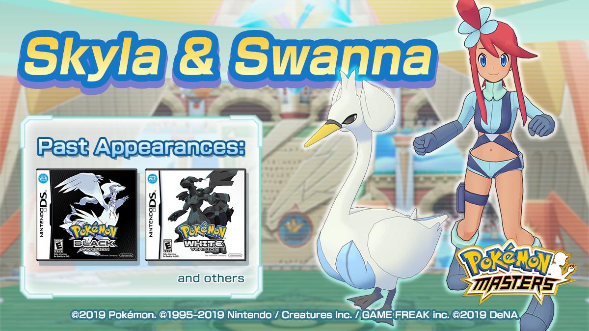 Introducing sync pair: Skyla &amp; Swanna!

📝 In her free time, Skyla enjoys piloting her own plane! Her bubbly personality has earned her a ton of fans.

Seeing her big smile will brighten up your day! 🌞

#PokemonMasters
