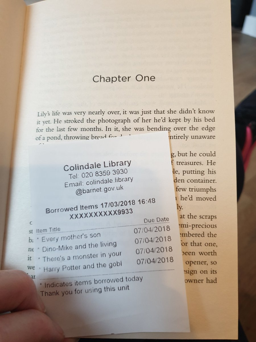 CurlyJC's tweet photo. I love it when I find peoples old library tickets in books I've borrowed. Opened @Helen_Fields #PerfectDeath today & found this one ... I reckon a parent with one toddler & 1 pre teen? I know we should never assume but it's good fun to imagine though! Happy #BookLoversDay 🤗 https://t.co/P6R2uQ7Zwg