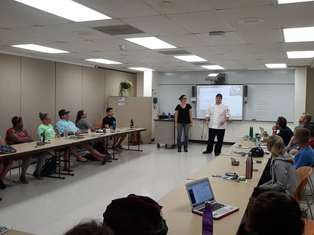 Blue Duck in Maplewood provided lunch today.  Owner and chef attend retreat to discuss their creations using middle school garden products.