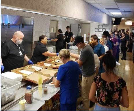 TheWomansHospTX's tweet photo. Care Like Family. It's a spirit our employees embodied this week as we came together for our colleagues at Del Sol Medical Center. Today, the banner &amp; pizzas we donated arrived at our sister facility to nourish them as they continue their work in the wake of the recent tragedy. https://t.co/02JOB490FZ