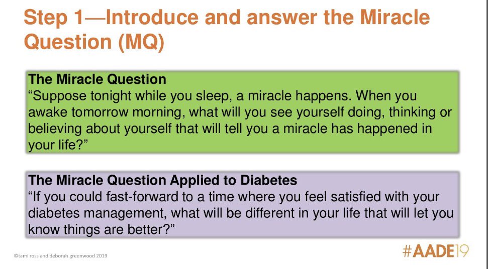 dChickadee4Life's tweet photo. Miracle goals are possibility-oriented @tamirossrd #AADE19 https://t.co/1DJwgl2w0R