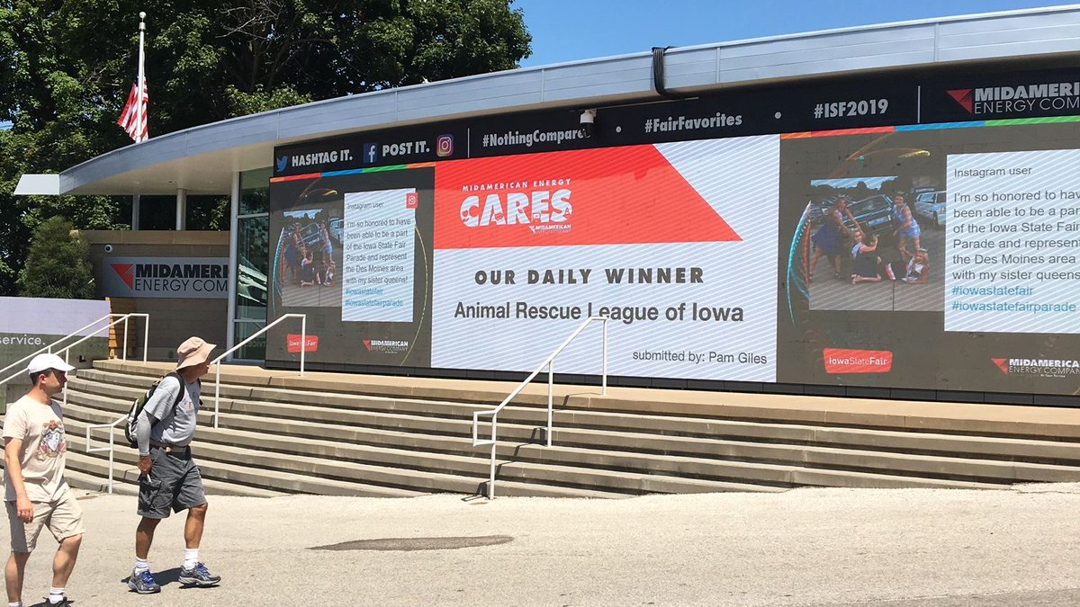 Visit us on Expo Hill <a href="/IowaStateFair/">Iowa State Fair</a> to submit your fave non-profit for our CARES Daily Donation. They could receive a $1K and the chance at grand prize $10K donation! Hey <a href="/ARLIowa/">Animal Rescue League of Iowa</a> we've got a surprise for you. 🐶 🐱 🐰 🐹  #ISF19 #FairFavorites #atyourservice