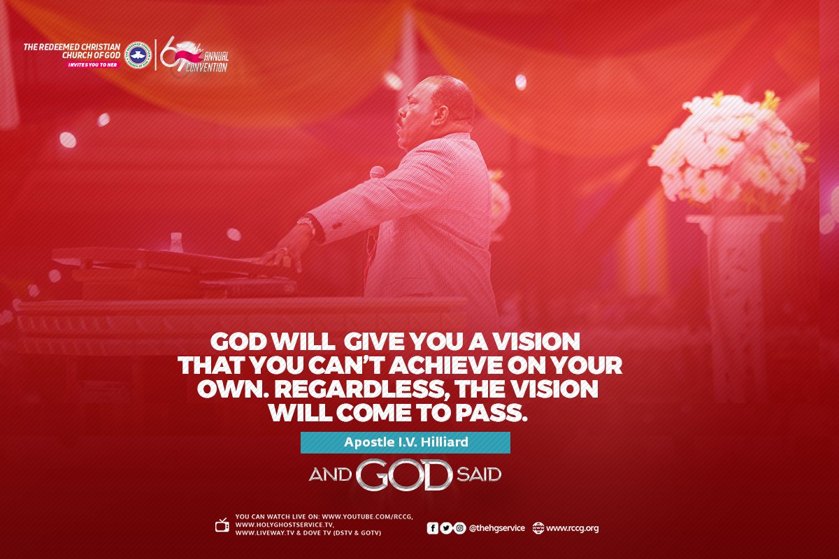 TheHGService's tweet photo. God will give you a vision that you can’t achieve on your own. Regardless, the vision will come to pass.
 
- Apostle I.V Hilliard

Day 5
#AndGodSaid https://t.co/hXxT5HuAb1