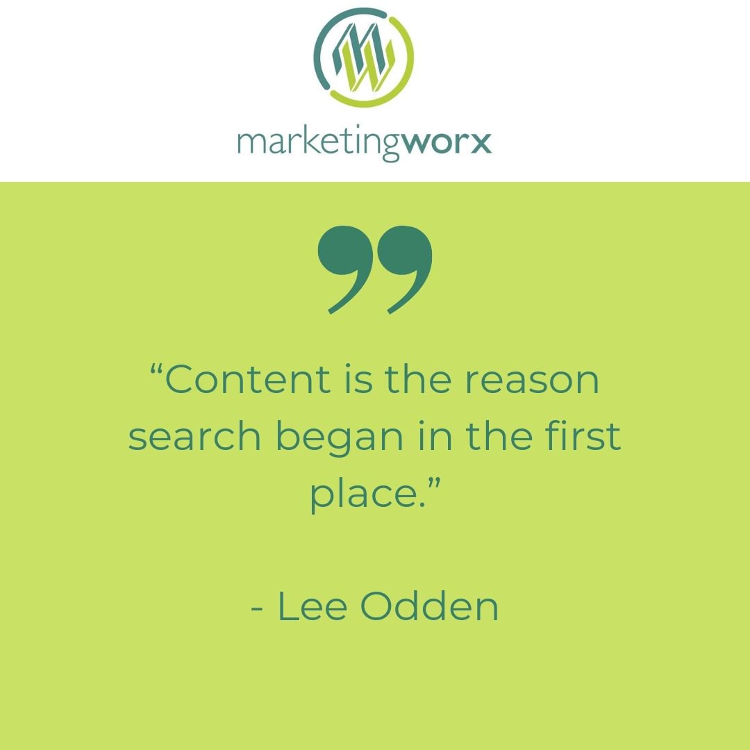 MarketingworxPR's tweet photo. What are you searching for? Anything you search leads you to content. Need help with #contentmarketing for your #business? Let’s talk. #QOTD #MarketingQuotes #AZMarketing #Content #Google https://t.co/Y6iJp6n3Du