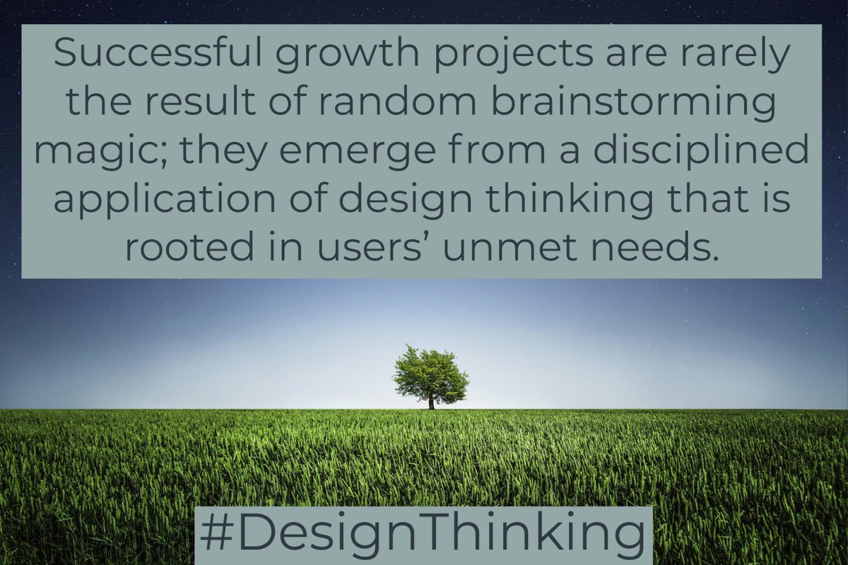 showmerob's tweet image. Ch 8 of #DesignForGrowth - Successful growth projects are rarely the result of random brainstorming magic; they emerge from a disciplined application of design thinking that is rooted in users’ unmet needs. @eileenheller @jeanneliedtka #designthinking