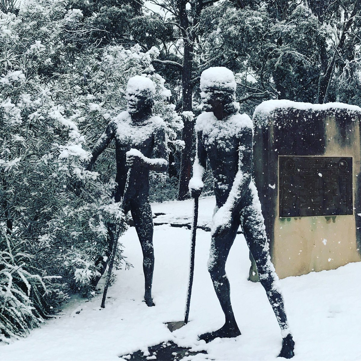chrisdubrow's tweet photo. Welcome to #katoomba - Darug and Gandangara country. #bluemountains #snow https://t.co/q8IsnYLMeA