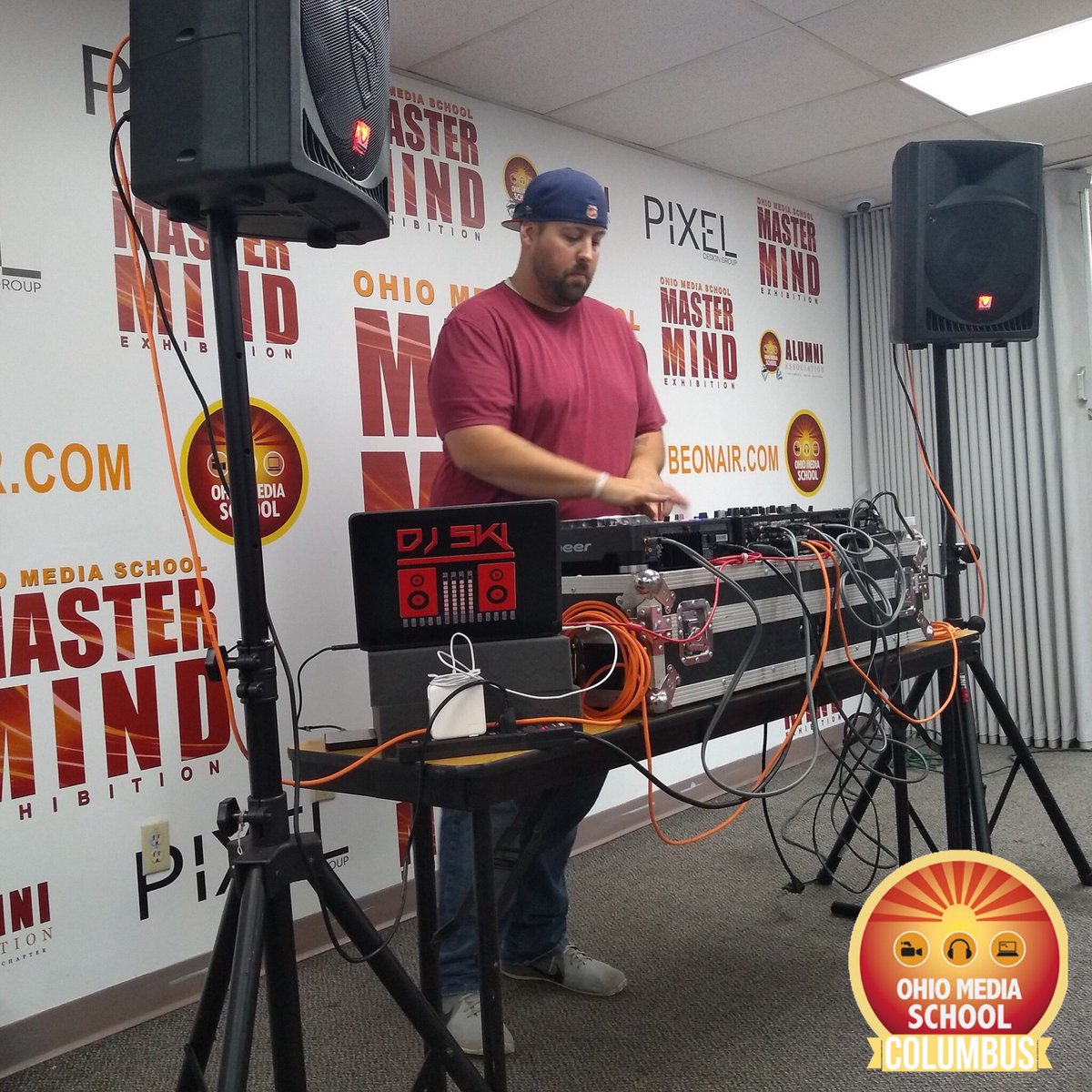 OhioMediaSchool's tweet photo. DJ Ski put on a show for his final project in our Audio Emphasis Program! Congrats to Ski, he is a 2 time #OMSCBus Graduate! #OhioMediaSchool #OMSSuccess #DJ #DJSki #Columbus #asseenincolumbus https://t.co/al02sIujy8