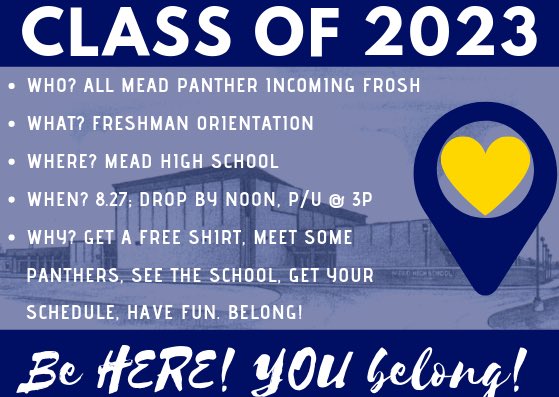 Save the date, Class of 2023! That’s YOU, incoming FROSH. You won’t want to miss this. #YOUbelong 💙💛
