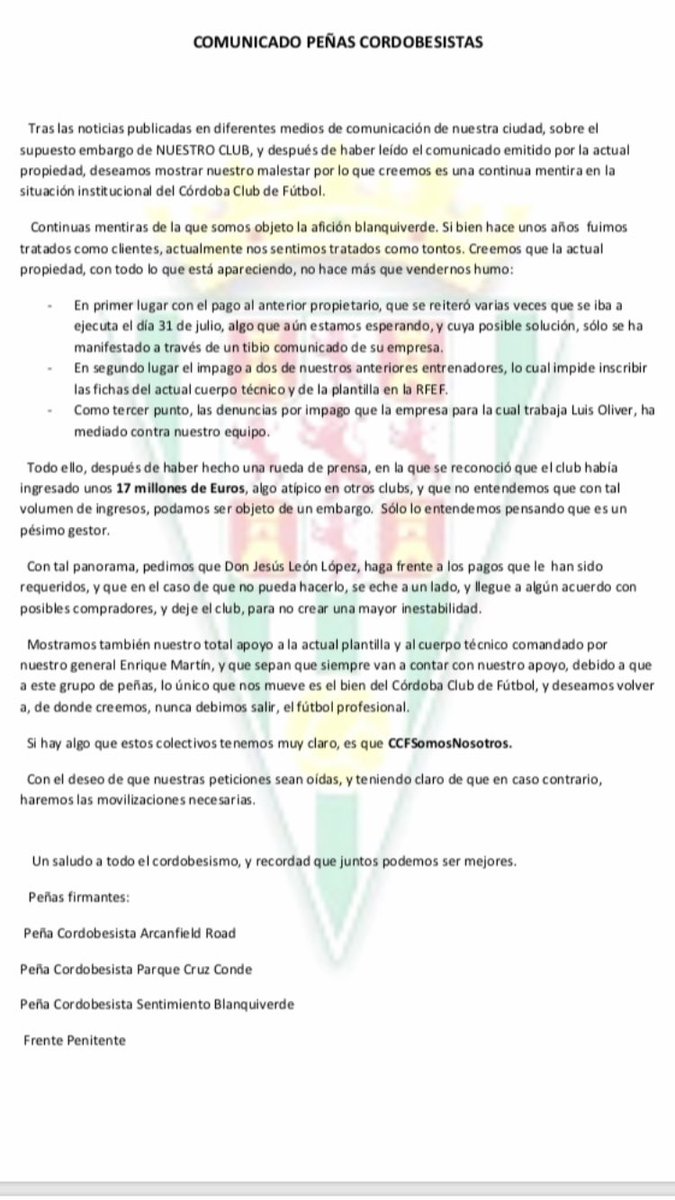Pc_boqueronesbv's tweet photo. 🇳🇬🇳🇬 COMUNICADO PEÑAS CORDOBESISTAS 🇳🇬🇳🇬 https://t.co/m6cevouaVC