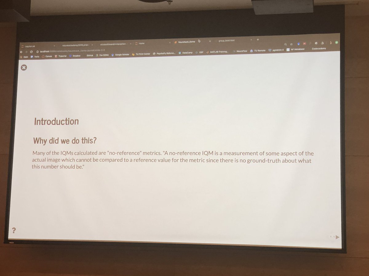 kirstie_j's tweet photo. So instead of just looking at YOUR data, #MRIQCeption lets you see your QC metrics next to distributions of metrics from large and openly available datasets!! #NeuroHack19 https://t.co/0QJpP0qhOD