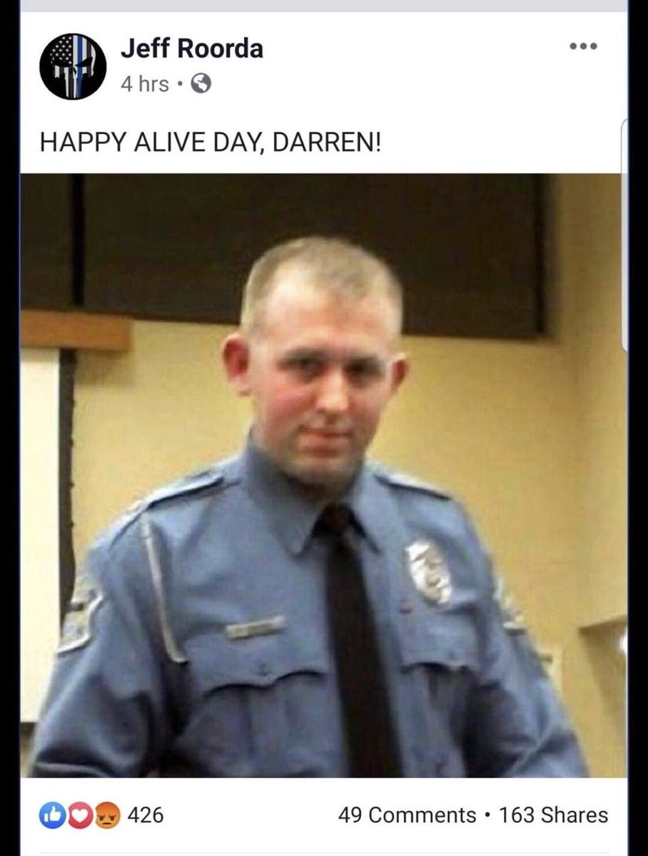 ESOP_STL's tweet photo. The hell with you, Jeff Roorda, SLPOA, and Darren Wilson! 

You are racist scum for doing this today, pure evil! This is why we are hated! 

How about ”Happy Alive Day” for the black officers, PO Green, and PO Hall that your SLPOA officers beat and shot, Jeff?! https://t.co/YSdp01yaLe