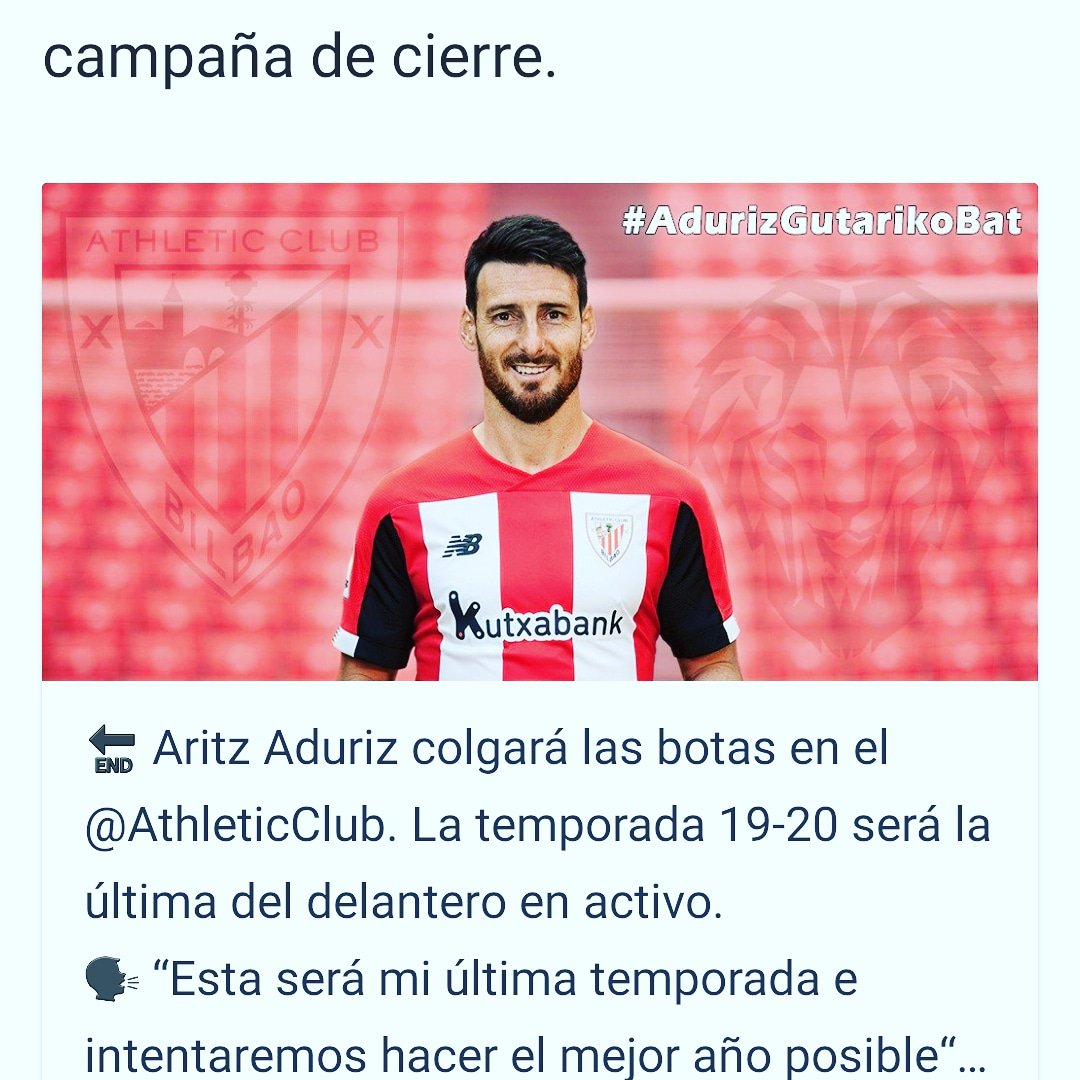 igooooo1242's tweet photo. Suerte aduriz en esta nueva campaña llena de ilusion y sentimientos aupa @athletic eta gora aritz aduriiiz delantero grande donde lo aya mirale 38 años y con 230 goles a sus espaldas en sus 555 partidos suerte donde vayas siempre seras nuestro zorro 🦁🦁🔴⚪🔴⚪#aduriz #laliga 💪 https://t.co/4CNfhGYSGg