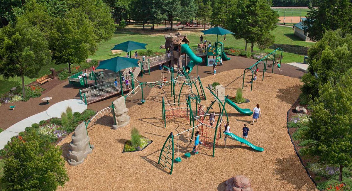 Everybody's Treehouse at Riverdale Park is a model of community inspiration. It demonstrates the amazing impact that an inclusive park can have on people of all ages and abilities, in a setting surrounded by nature. #FeatureFriday #PlayCoreNDS #NDSInclusion #NDSNatureGrounds