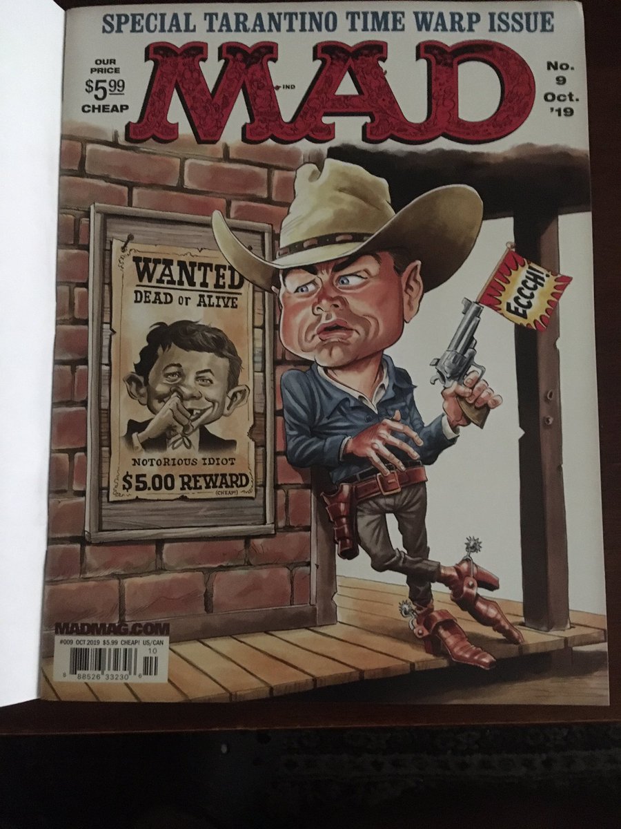 GrusomeGabe's tweet photo. I youβve seen #OnceUponATimeInHollywood this cover should be cool for you but what get me is the sad blank cover over the issue #ripmad https://t.co/AKQeqzm5qW