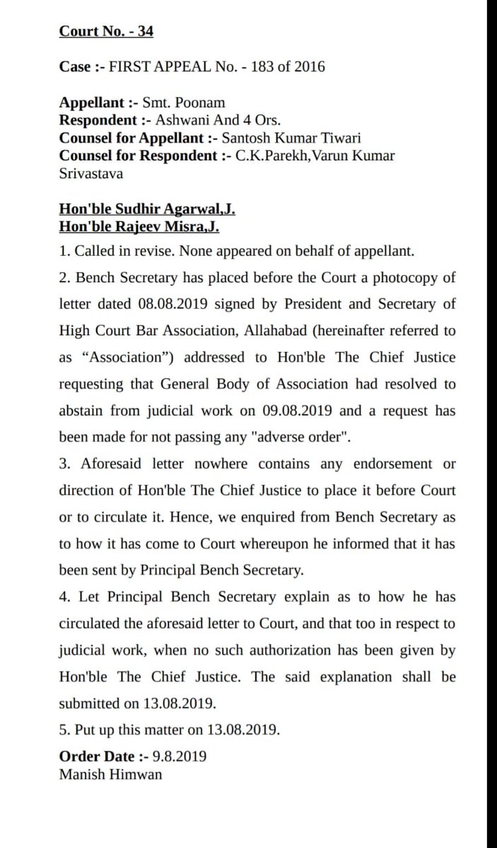 HCBA_CHD's tweet photo. In Allahabad High Court, Strike on formation of Education Tribunal at Lucknow. DB's order below
#notribunalisation
#fightforjustice
@cmohry @PMOIndia @ravishndtv @HCBA_CHD https://t.co/oD0sXflDWd