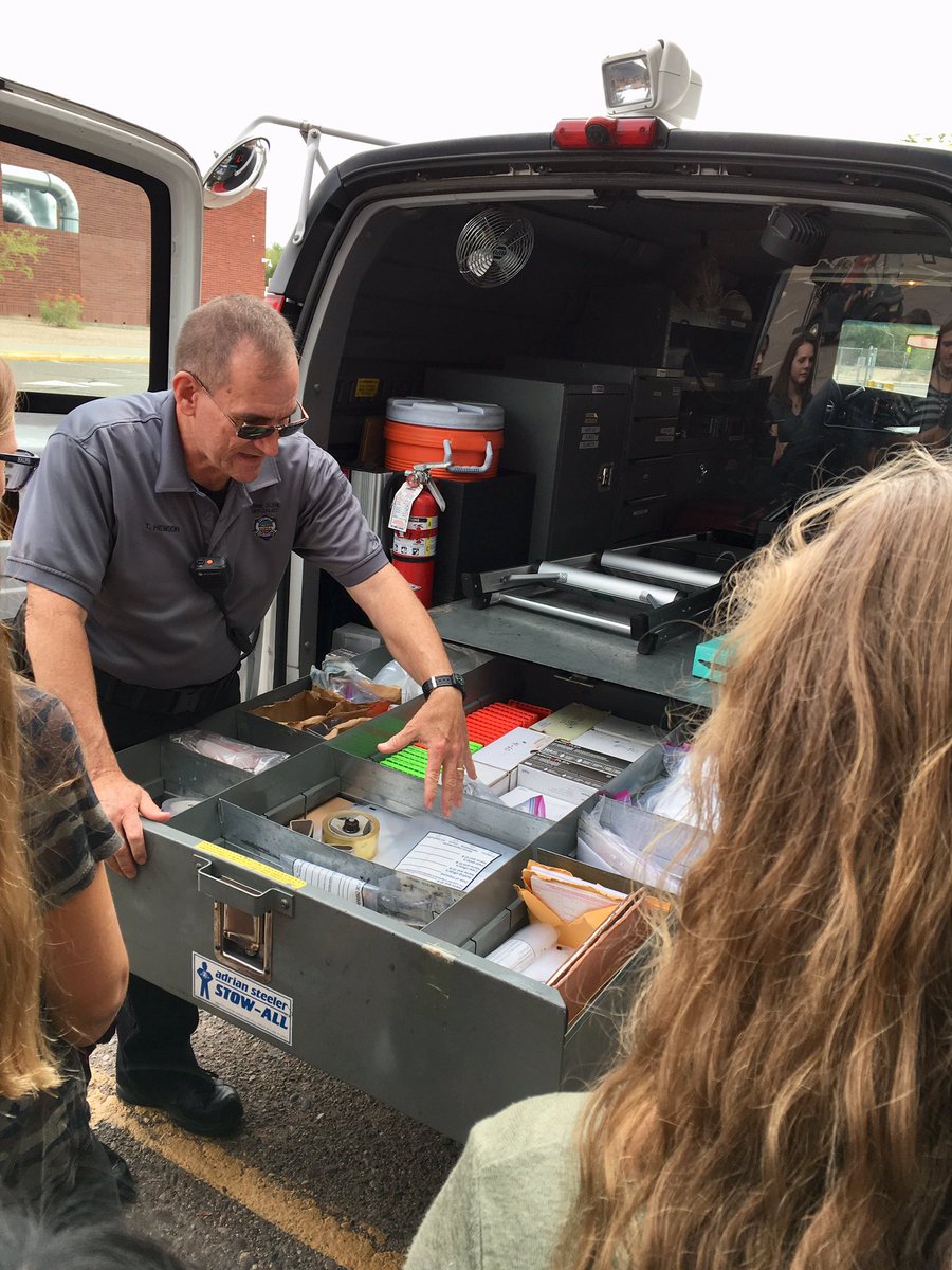 RMHSBioMed's tweet photo. PBS students exploring the Crime Scene Van. https://t.co/jy2BZG1snV