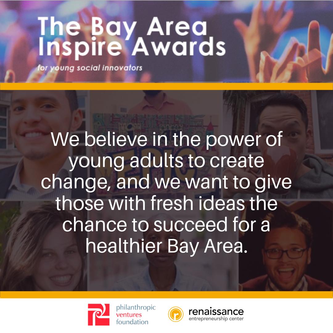 Bay Area Inspire Awards just opened the submission period for the 2019-2020 round, until September 15. Awards of up to $5,000 to be used for an innovative community-oriented project for a maximum of one year. Get more info visiting their web: venturesfoundation.org/programs/commu…