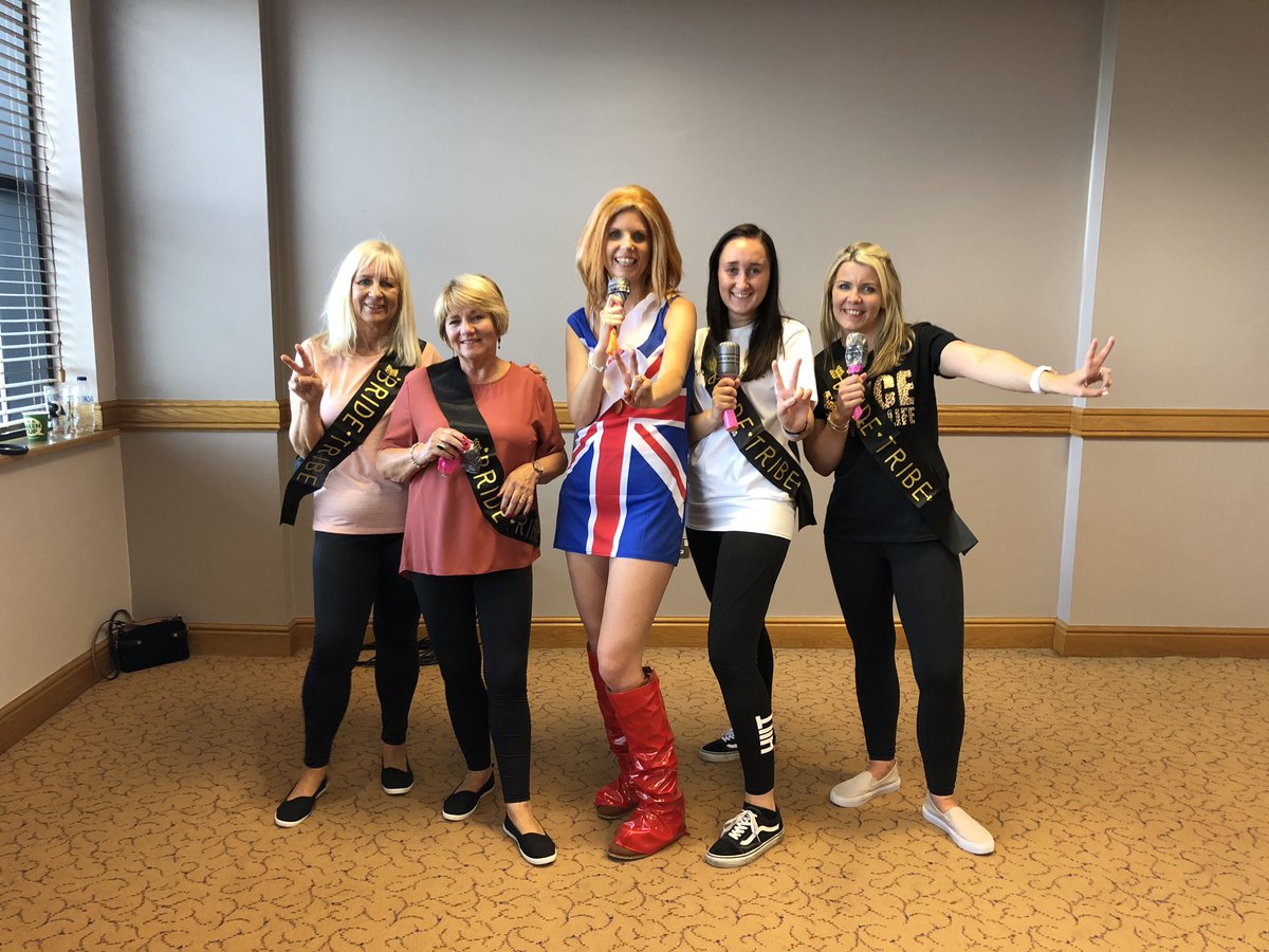 fayemorleyOT's tweet photo. Team Ortho day 9 of the we active challenge - slightly different active challenge today 👯♂️ Spice Girls dance class hen do with my lovely AHP friends ✌️💚spot the hen 🤣#Gingerspice✌️#AHPsActive #ActiveOT #ActivePhysio #retiredOTA #OTdoingotherthings #WeActiveChallenge #girlpower https://t.co/i1YHVGkbk8