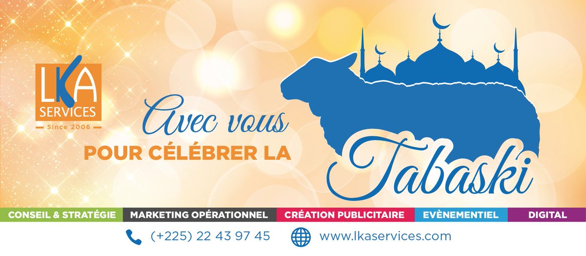 LKA_SERVICES's tweet photo. #LKAServices avec vous pour célébrer La Tabaski
#Tabaski #7Aïd_el_Kebir #Proche_de_la_cible #marketingOpérationnel #Agence_Conseil #RCI #CIV https://t.co/VFCINhE3Lw