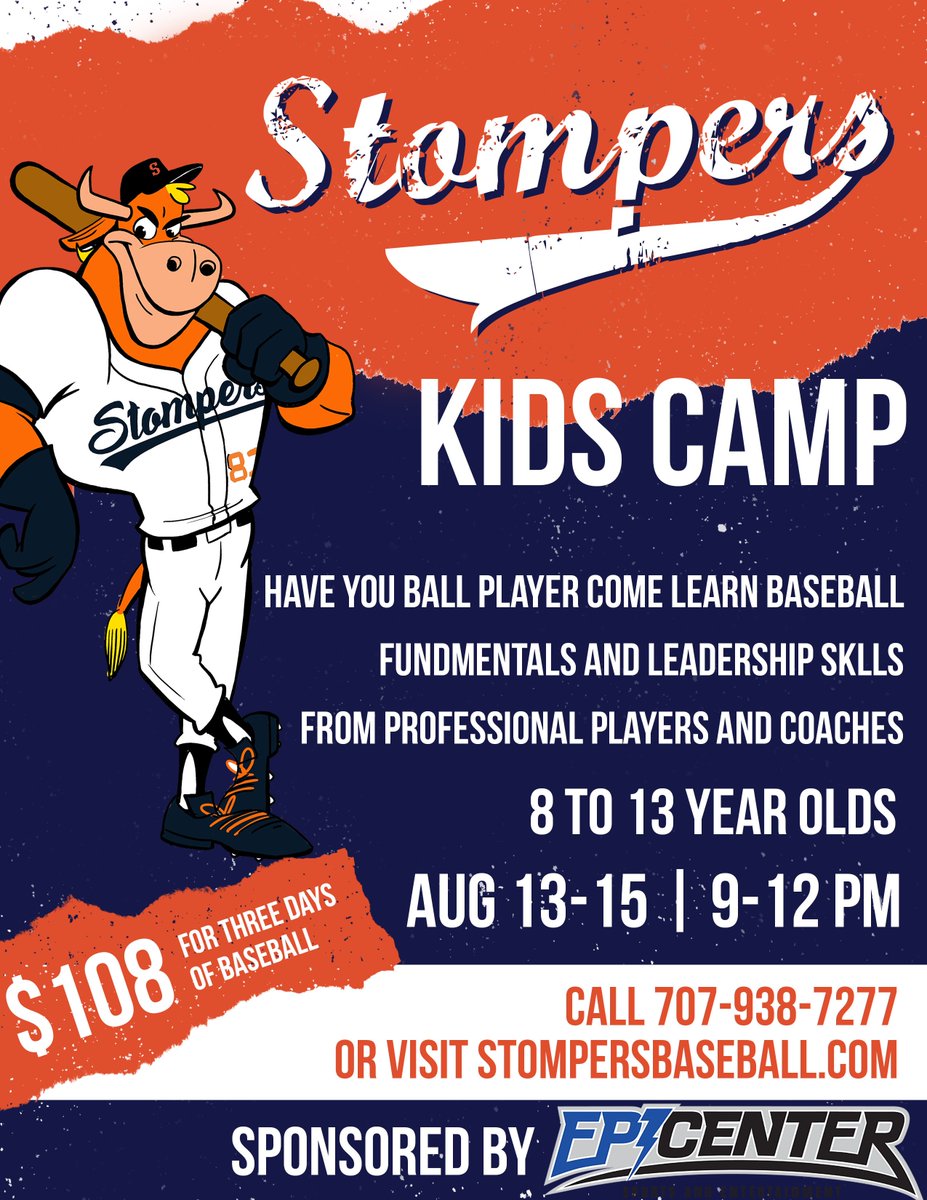 SonomaStompers's tweet photo. Have your future ballplayer come learn baseball fundamentals from your Sonoma Stompers! More details on our website! #stompon https://t.co/4ft4R7HIxZ