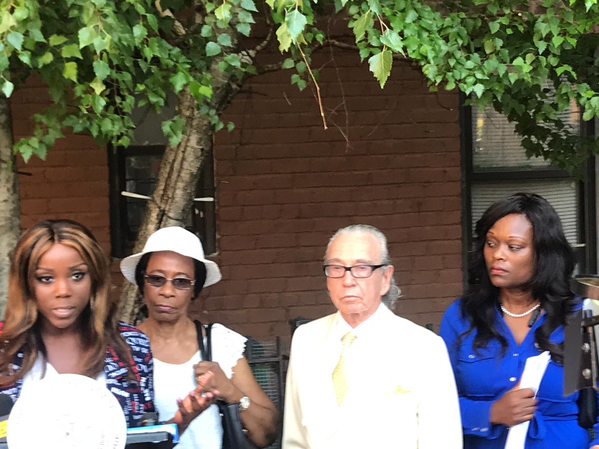 AMBichotte's tweet photo. Today we @FarahNLouis and I stood with the late #DwayneJeune's parents asking for NYPD report on training officers on emotionally disturbed persons #EDP reflecting on his death & preventing other shootings of #EDP by NYPD. We are asking for the training report @attyrubenstein https://t.co/yOc33pPerc