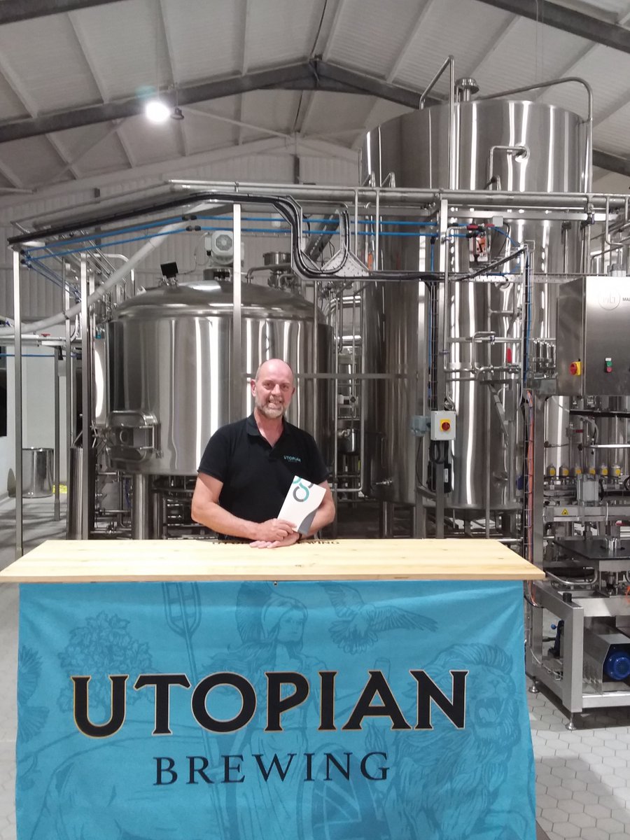 robert_gingell's tweet photo. A very warm welcome to the #FSB to Richard of @TeamUtopian, situated between Bow &amp; Crediton.
Utopian brew original craft lagers made from British ingredients. Richard places great emphasis on sustainability and is striving to reduce waste in both production &amp; packaging. https://t.co/4AZWpr346P