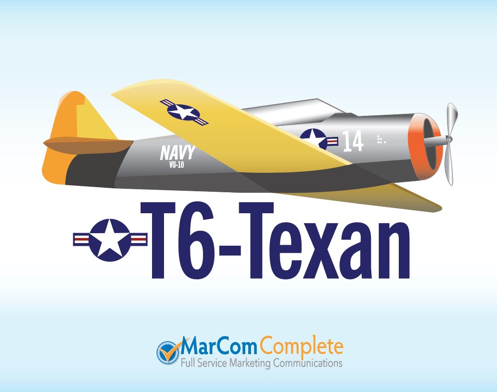 MarComComplete's tweet photo. Custom illustration of a US NAVY T6-Texan aircraft for a potential client. It still needs some work but working in Adobe Illustrator is so much fun I couldn’t wait to share! #adobe #Illustrator #t6texan #logodesigner #SmallBusiness https://t.co/VdLxxLFLIk