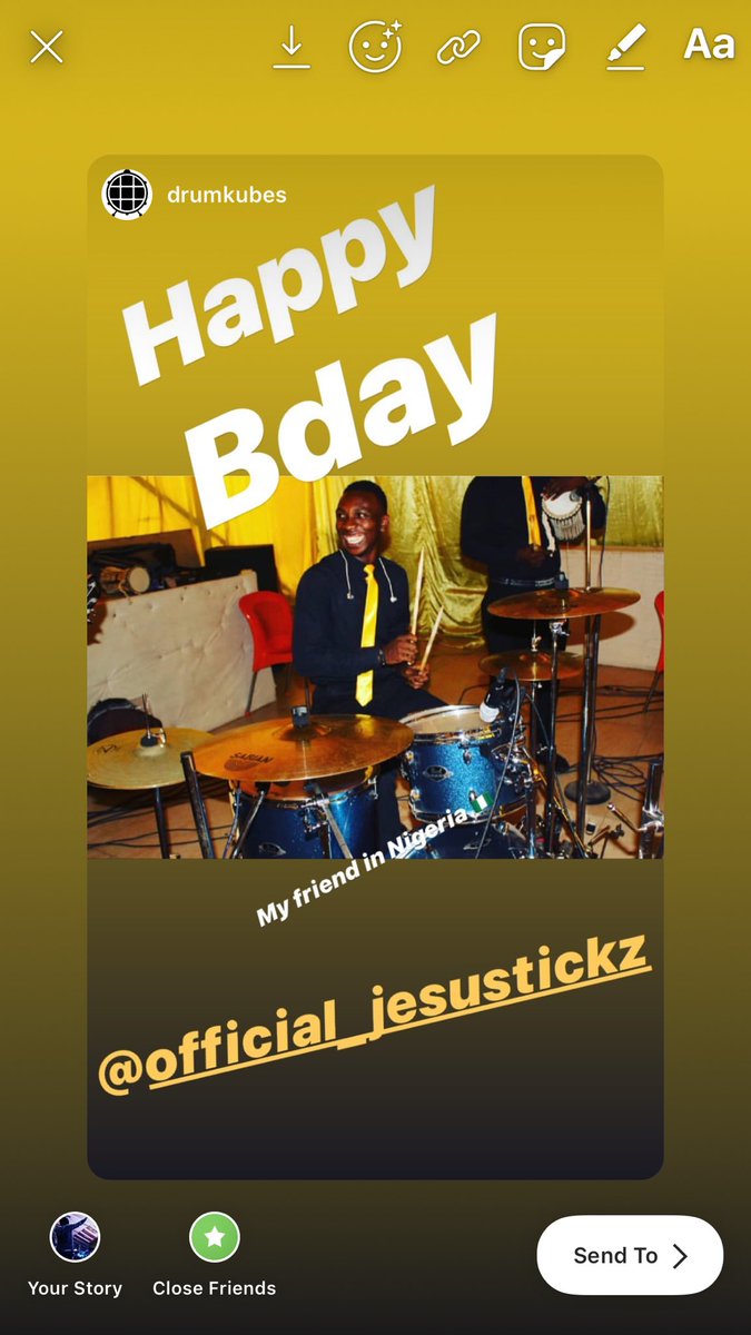 Guys I’m super excited. 
First it was <a href="/SoultoneCymbals/">Soultone Cymbals ®️</a> now again it’s <a href="/DrumKubes/">DrumKubes</a>. I can’t be over excited about this.
Featuring me on their Instagram aya 
Yes they coming to Nigeria.
So glad to be part of this family.
Launching with my birthday.
We going Global #drummer #music