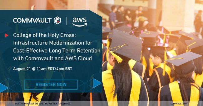 Signup! This 8/21 #webinar details how the College of the Holy Cross chose #AmazonS3 to replace tape and <a href="/Commvault/">Commvault</a> to protect their data, on-prem and in the #AWS #cloud. #dataprotection bit.ly/2YhBXDI