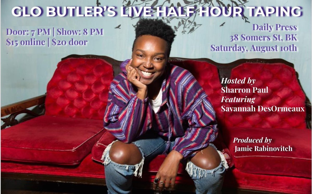 TOMORROW!!

GLO BUTLER SPECIAL TAPING!! 😂😂😂😂

Get your tickets here: eventbrite.com/e/glo-butlers-…