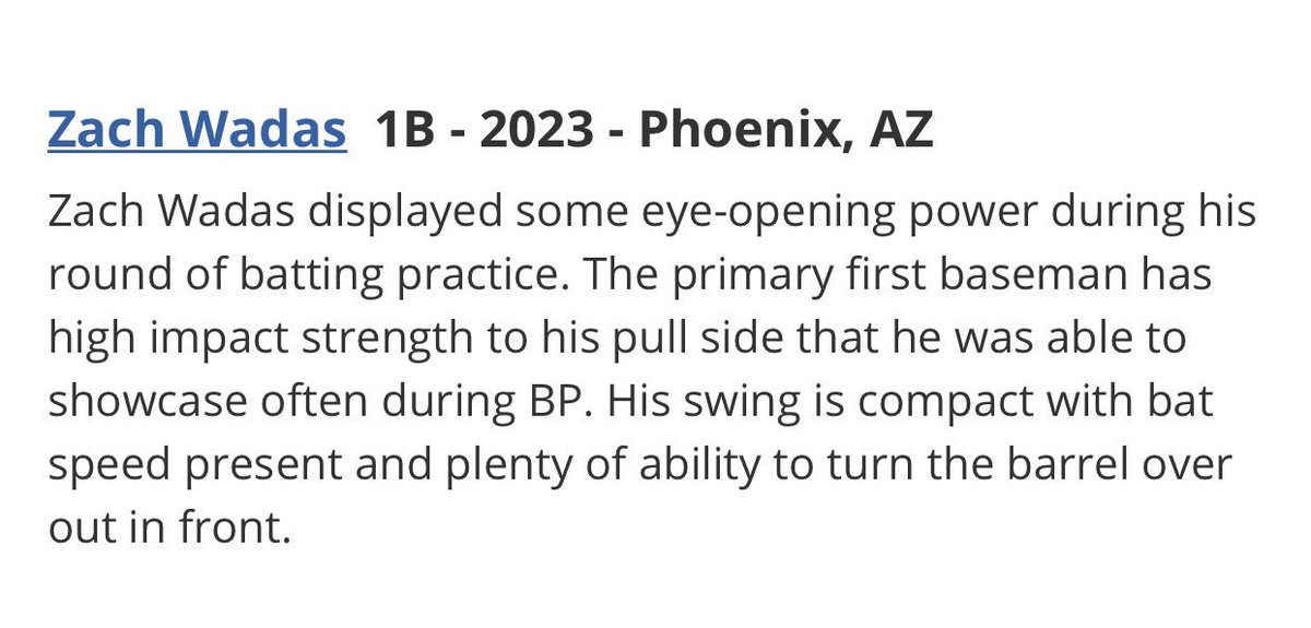 zachwadas's tweet photo. Top Prospect List at PG 14u National Showcase! @PerfectGameUSA https://t.co/M73yeK53lS