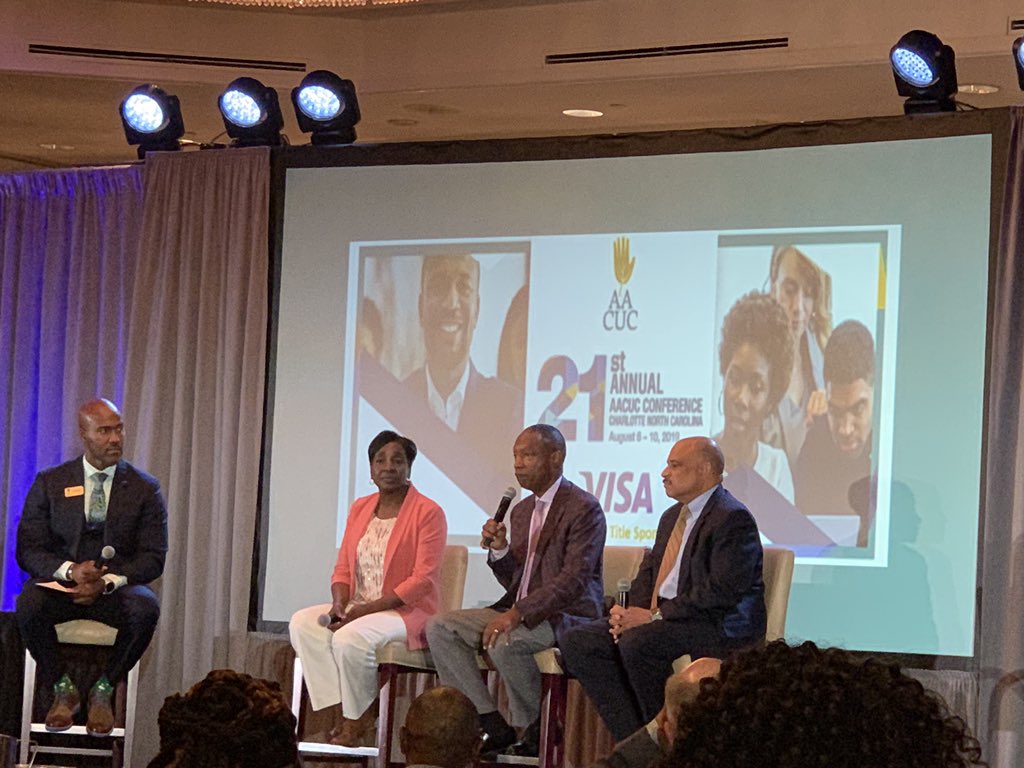 TruStage's tweet photo. First ever Black Billion Dollar Credit Union panel at @AACUC1:
Marsha Majors, Maurice Smith, and John Hamilton.
Moderated by Kevin Martin of Schools First. #CU_thrive #creditunions #amazingconference https://t.co/JFyhY6CxjB
