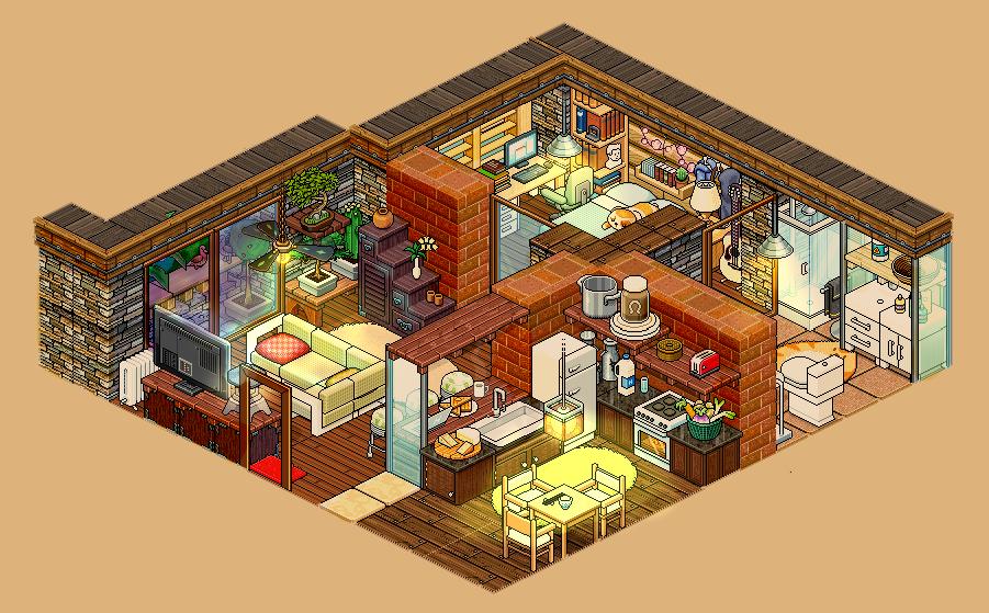 apartamento com varandinha e mini urban jungle q n deu mt certo?? °˖✧◝(⁰▿⁰)◜✧˖°

#habbo