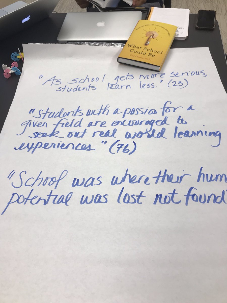 peteradry's tweet image. What a good book to start the year off. Sparked many conversations and shifts to approaches in the classroom and school wide @dintersmith @PrincipiaSchool #prinprogress prinprogress