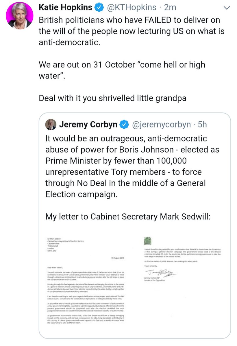 ALT_KTHopkins's tweet photo. HOPKINS PUB QUIZ๐ป
Question 6: Who's bitter that @Labour beat the @brexitparty_uk in the #Peterboroughbyelection and that the @LibDems beat the @Conservatives in the #Breconbyelection reducing Boris's majority to 1? #ISmellFear x
@KTHopkins https://t.co/YrhcOvpNIR