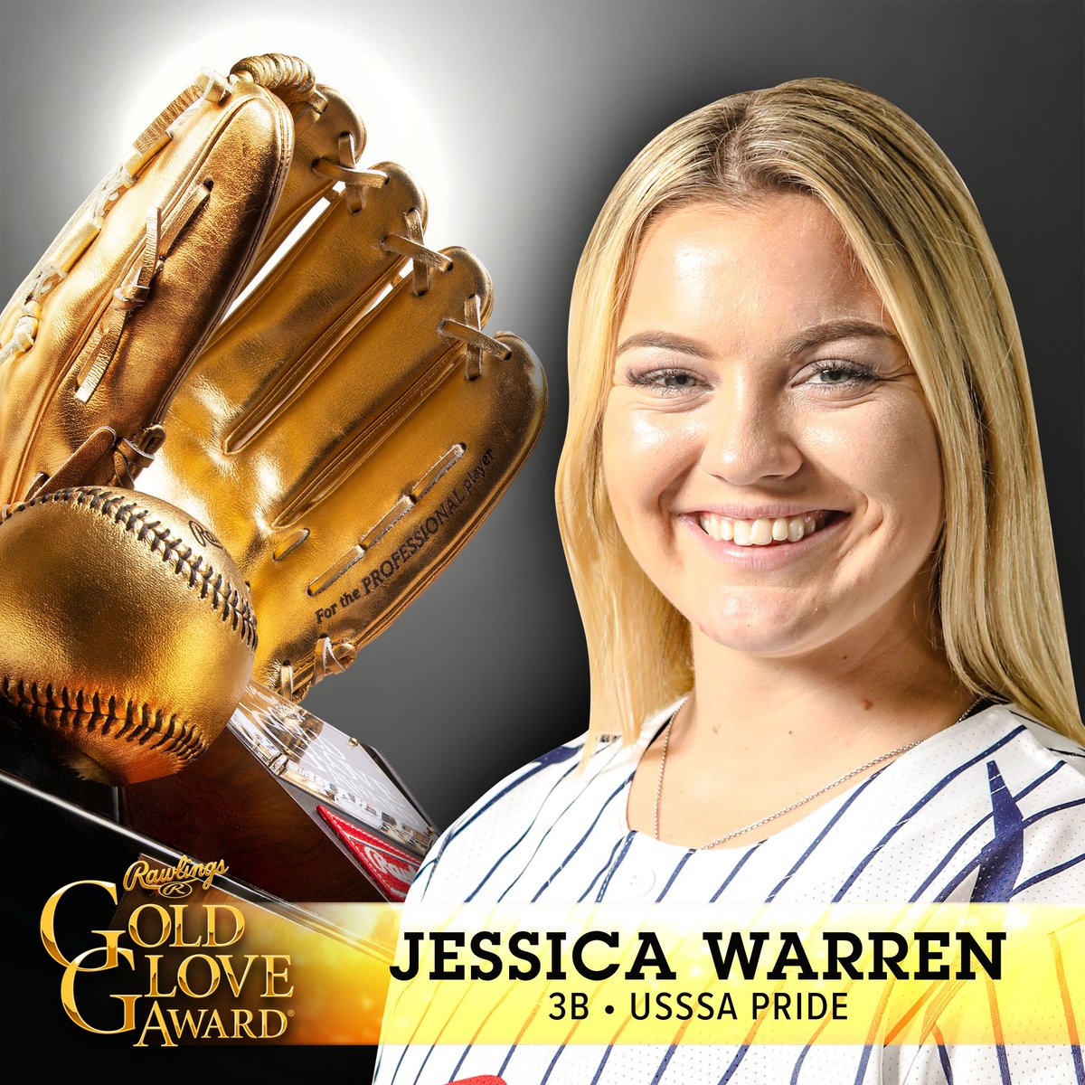 RawlingsSB's tweet photo. The finalists for the #Rawlings #GoldGlove Award for @profastpitch have been announced! Congrats to @sammymarshall10 @hannahFlippen and @jessicawarren30 for being named finalists!
Winner announced Wed. Aug. 14th. #TheFinestInTheField #WomenInGold #RawlingsSoftball #NPF2019 https://t.co/CFDbIYgedx