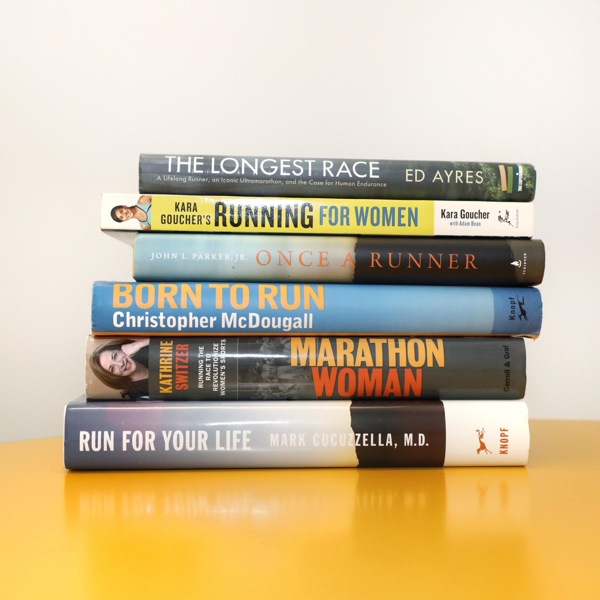 nyrr's tweet photo. For #NationalBookLoversDay, we’re celebrating with a few of our favorite reads 📚. What book has inspired you on your running journey? https://t.co/W4P7evudCp