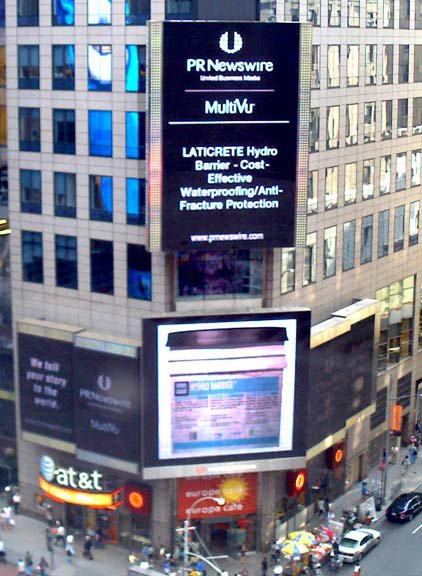 LATICRETE's tweet photo. Flashback Friday! 10 years ago HYDRO BARRIERโข was featured in Times Square, NYC.
#laticrete #hydroban #timessquare #nyc #flashbackfriday https://t.co/qRicpCl1Oh