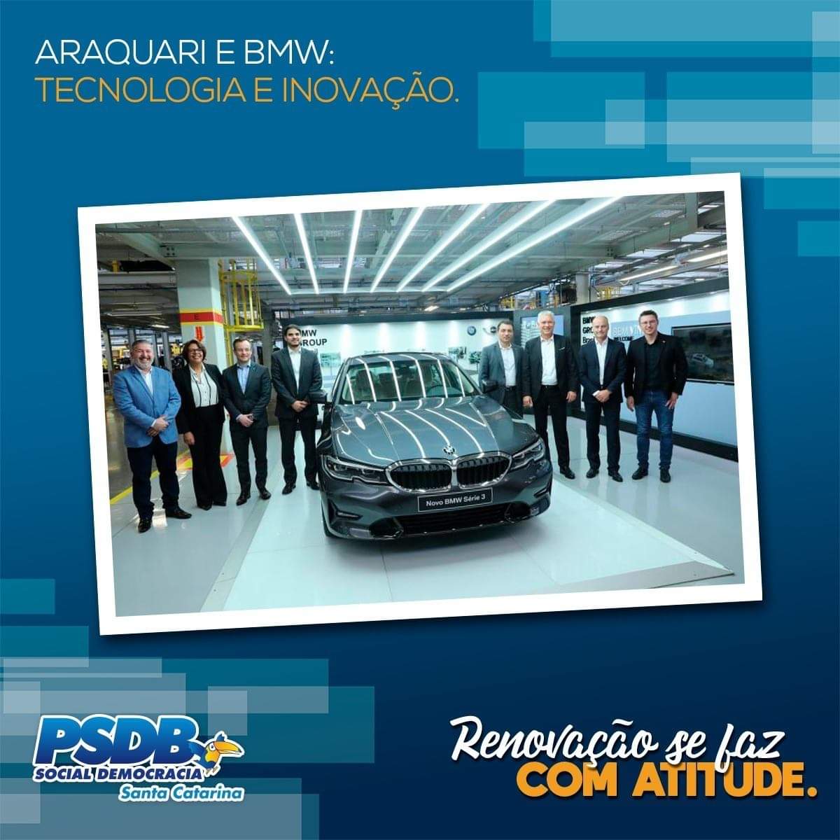 psdbsc45_'s tweet photo. Araquari, a cidade que mais cresce em SC, agora conta com a produção do BMW 320i M.

O sucesso da marca alemã é alinhada a uma moderna gestão do Prefeito @cleniltonsc, exemplos de eficiência e inovação.

Este é o jeito tucano de governar. 

Confira: https://t.co/dwrUfpCFlp https://t.co/rEulH6qZlh
