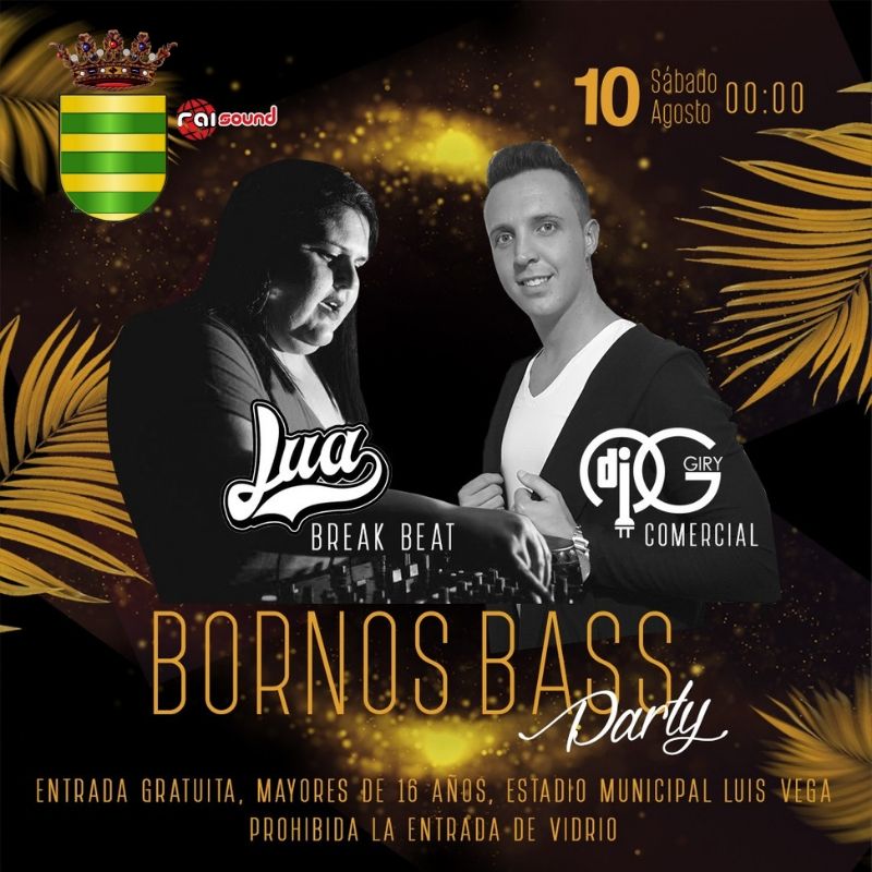 AytoBornos's tweet photo. 🎧BORNOS BASS PARTY 🎧

Mañana no te pierdas la Bornos Bass Party 🎧en el estadio Municipal Luis Vega. Entrada gratuita para mayores de 16 años.
Se podrá acceder con bebidas en envases de plástico. 
Vive el Verano en #Bornos. #Juventud. #FiestaDJ #Diversión @AytoBornos https://t.co/lmnHMKUXOc