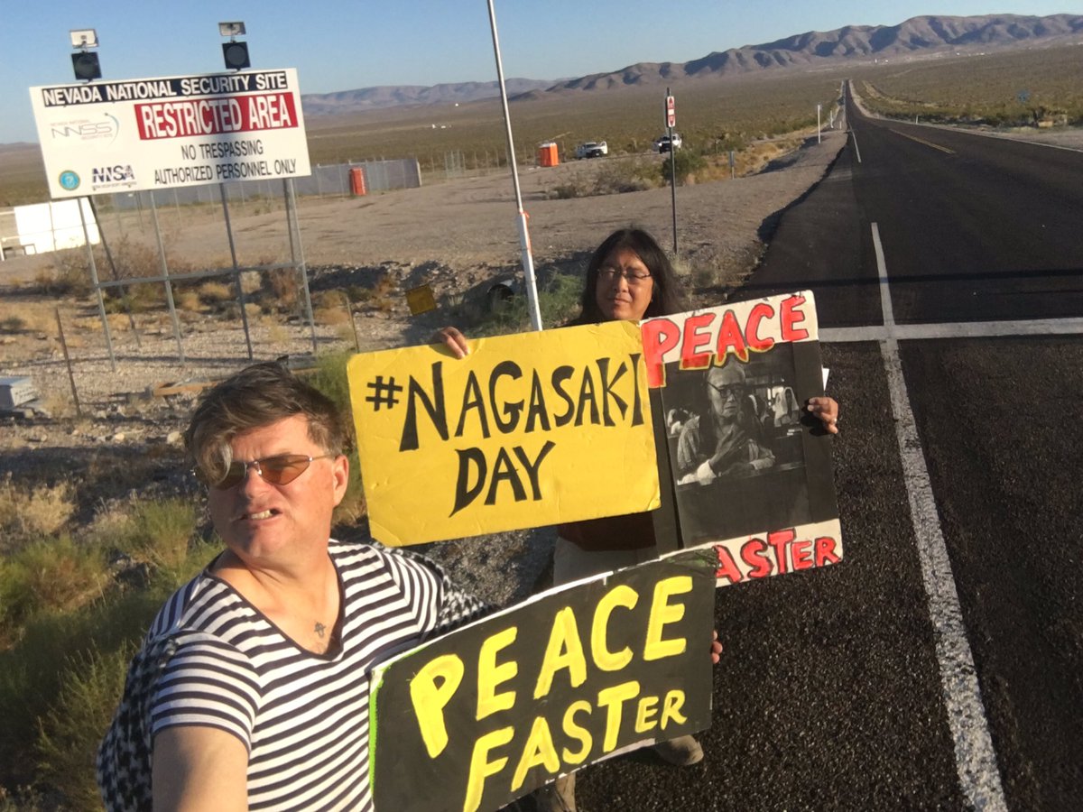 PegasusCollonge's tweet photo. No nuclear arrests on #NagasakiDay > Day 4 of #internationalpeacefast @#NNSS 🎯 but we will be back for #codeGREENpostnuclear, Love willing &the crick don’t rise. https://t.co/ewpjSVR5E6
