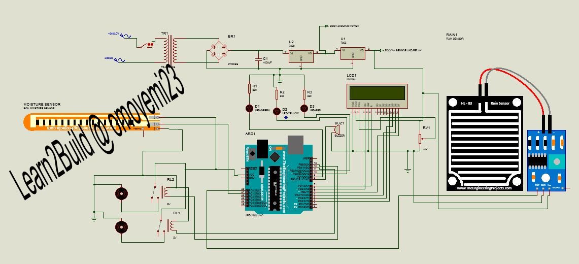 omoyemi_adetifa's tweet photo. #Learn2Build
EEE project Automatic Irrigation System using #Arduino Uno board, 5dv sub immersive pumps, Soil moisture #sensor, #LCD and a #buzzer. Circuit diagram done using #Proteus 8 #Microcontroller #Arduino #ATMEGA328 https://t.co/m9upSld3EQ