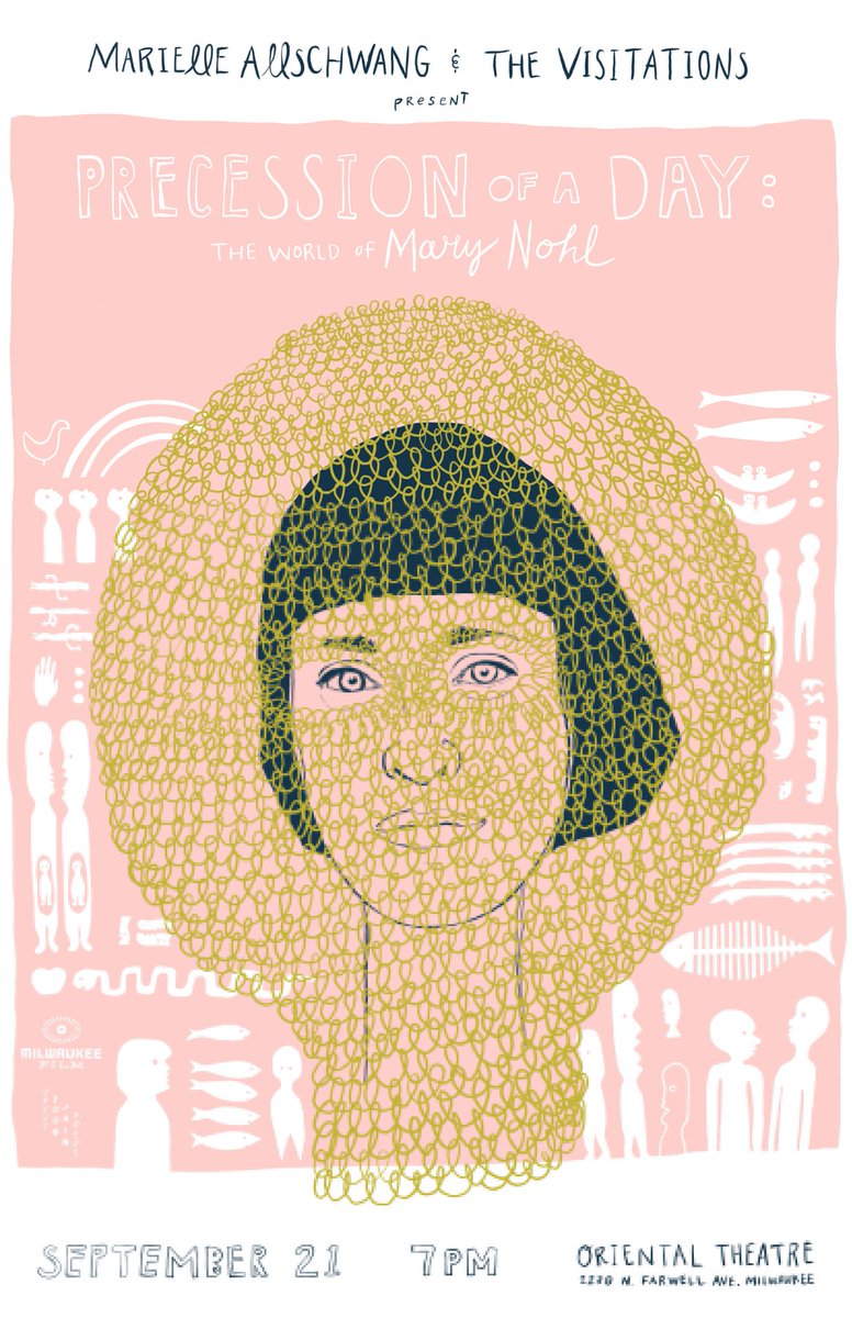 golden_bookay's tweet photo. For our live performance at @TheOrientalMKE, @amymarcella made this gorgeous poster inspired by the artwork of #marynohl β‘οΈ Stoked to be part of a special poster series for @mkefilm Craft Cinema shows, each one designed by a local artist. #precessionofaday https://t.co/Wi20UGczGv