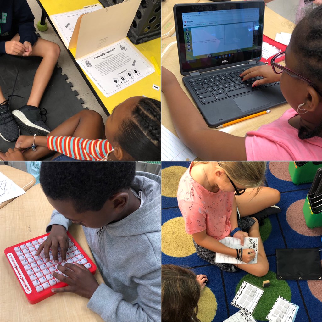 MsHelmENES's tweet photo. Math Stations give us an opportunity to be in charge of our learning. How are you becoming a better mathematician today? #factpractice #xtramath #placevalue #frecklemath  #ncssbethebest #enesisthebest https://t.co/V6TDRZltS5